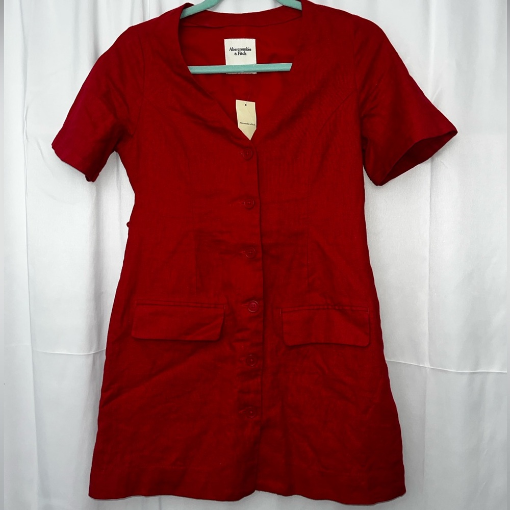 Red Button-Down Women's Dress